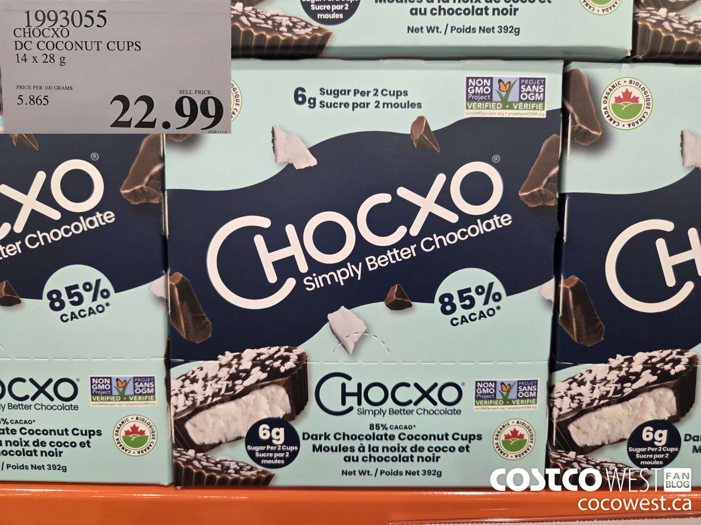 1993055 CHOCXO DC COCONUT CUPS 14 x 28 g $22.99