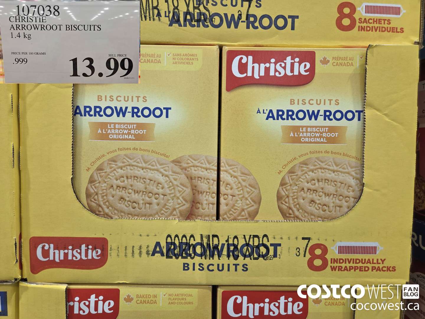 107038 CHRISTIE ARROWROOT BISCUITS 1.4 kg $13.99