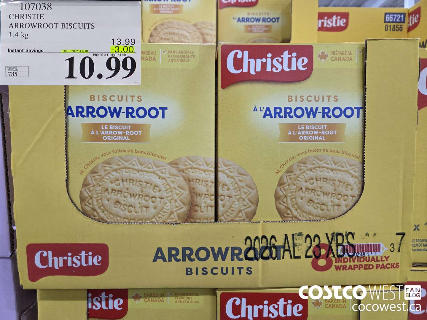 107038 CHRISTIE ARROWROOT BISCUITS 1.4 kg ($3.00 INSTANT SAVINGS EXPIRES ON 2025-11-30) $10.99