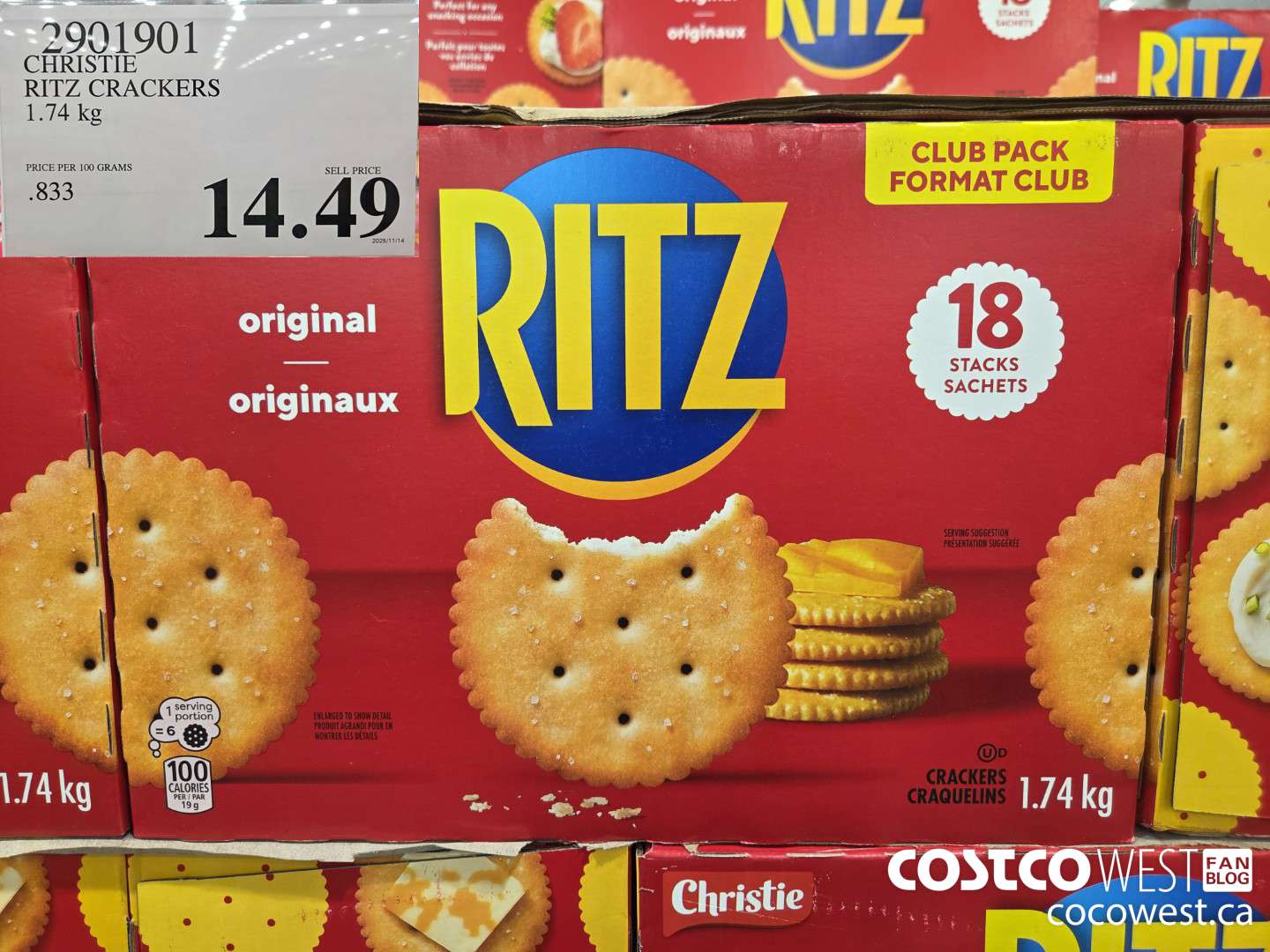 2901901 CHRISTIE RITZ, CRACKERS 1.74 kg $14.49