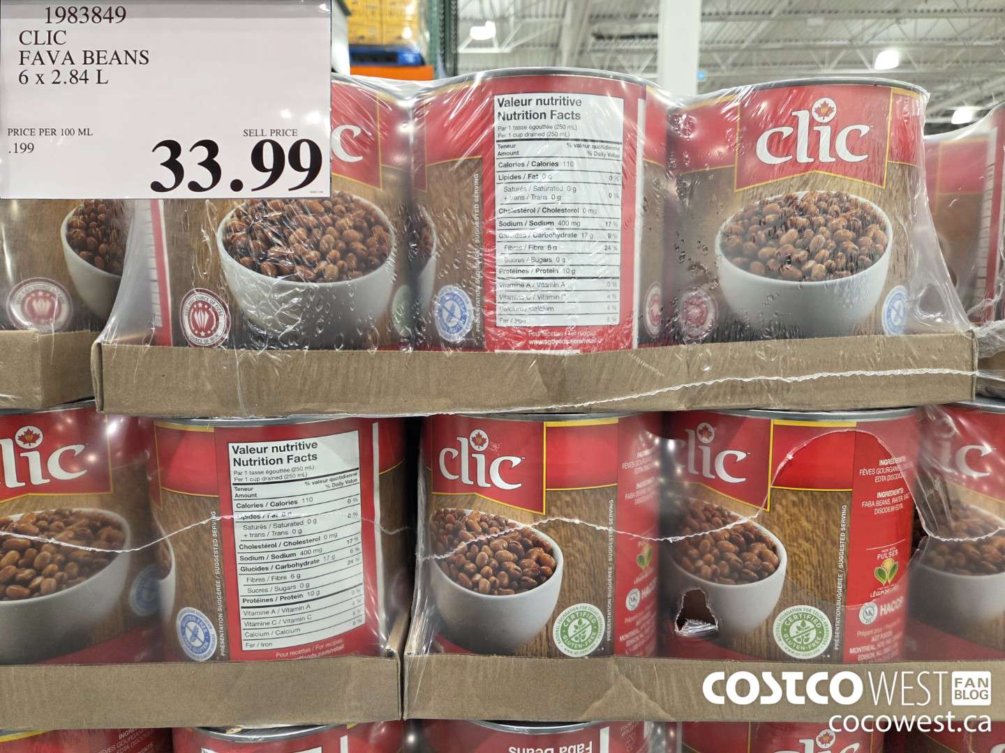 1983849 CIC FAVA BEANS 6 x 2.84 L $33.99