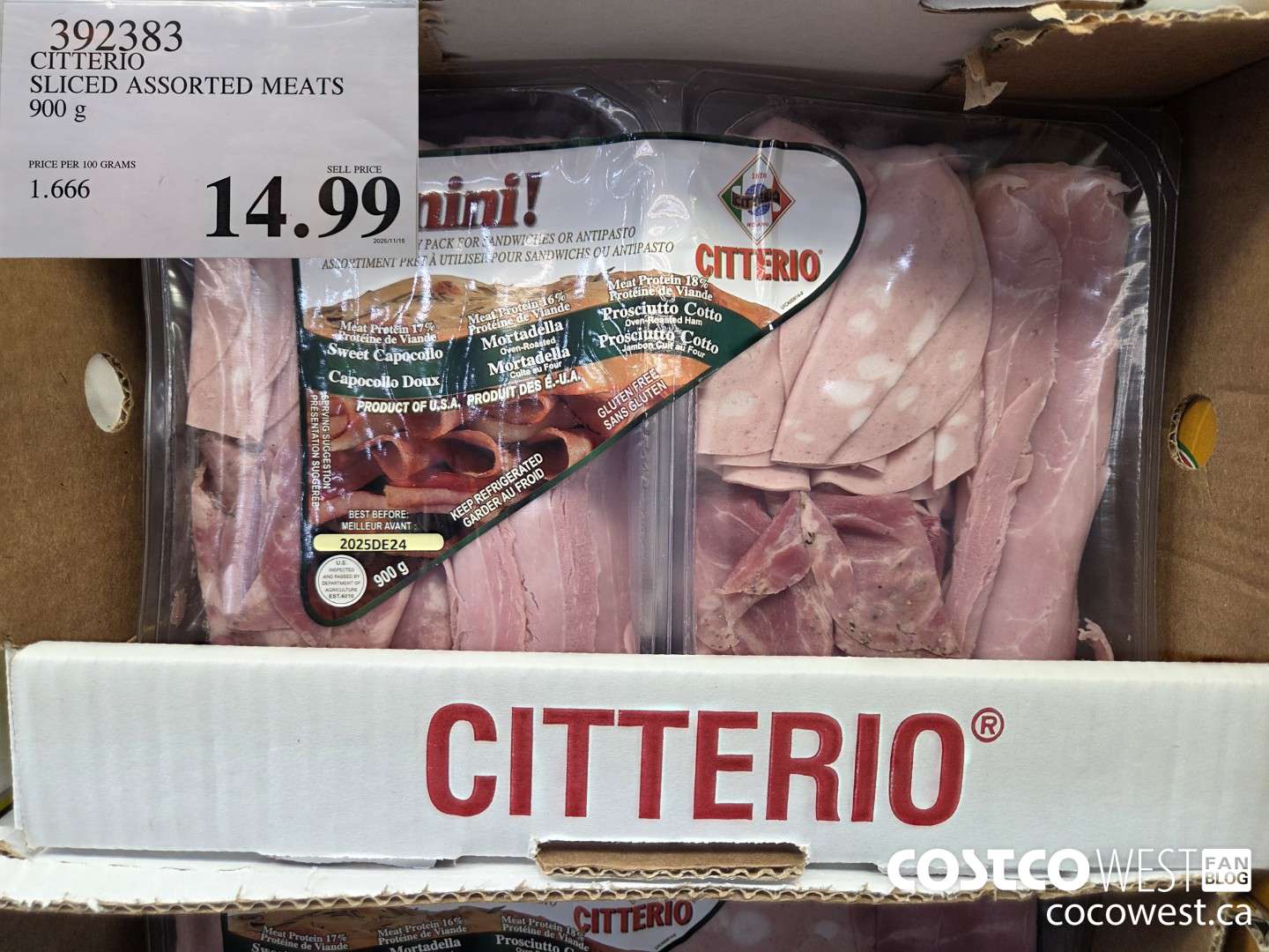 392383 CITTERIO SLICED ASSORTED MEATS 900 g $14.99