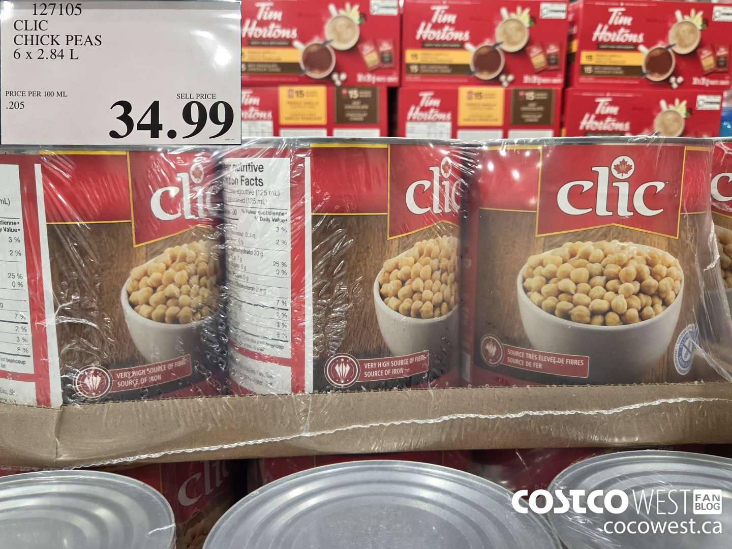 127105 CLIC CHICK PEAS 6 x 2.84 L $34.99