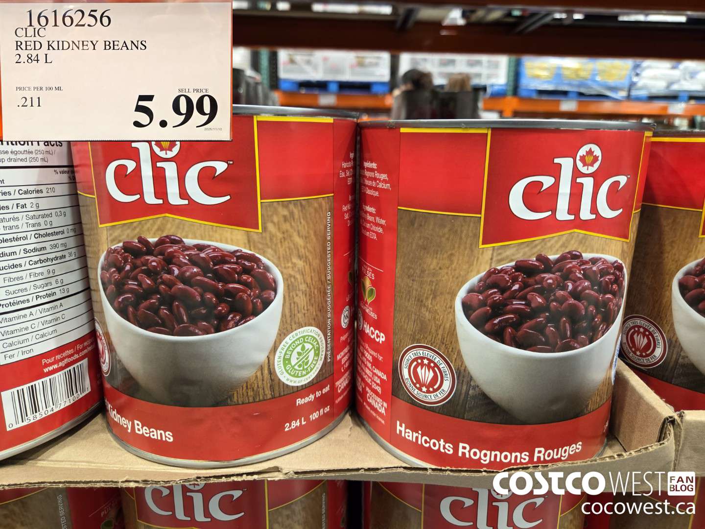 1616256 CLIC RED KIDNEY BEANS 2.84 L $5.99
