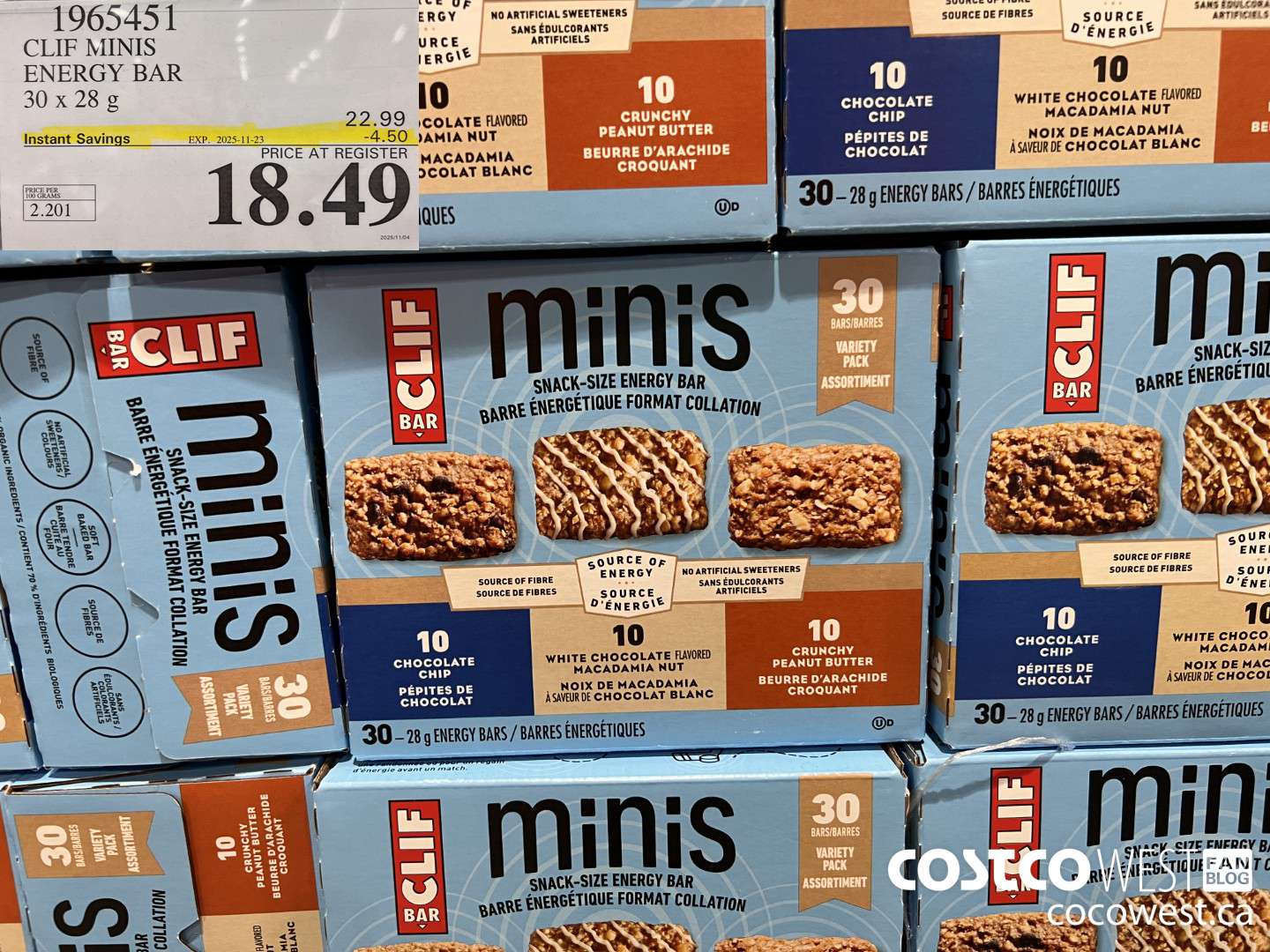 1965451 CLIFS MINIS ENERGY BAR 30 X 28G ($4.50 INSTANT SAVINGS EXPIRES ON 2025-11-23) $18.49