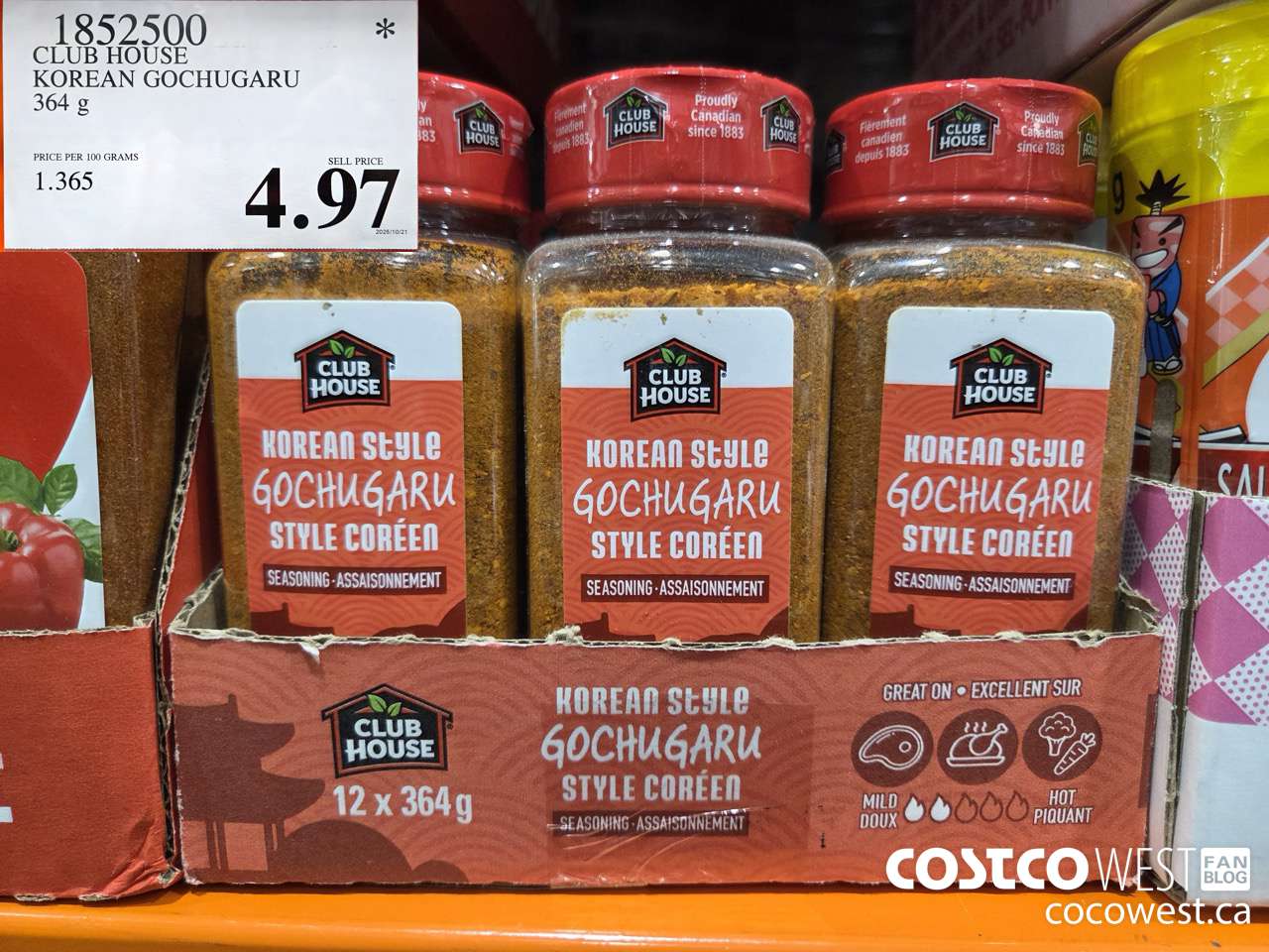 1852500 CLUB HOUSE KOREAN GOCHUGARU 364G $4.97