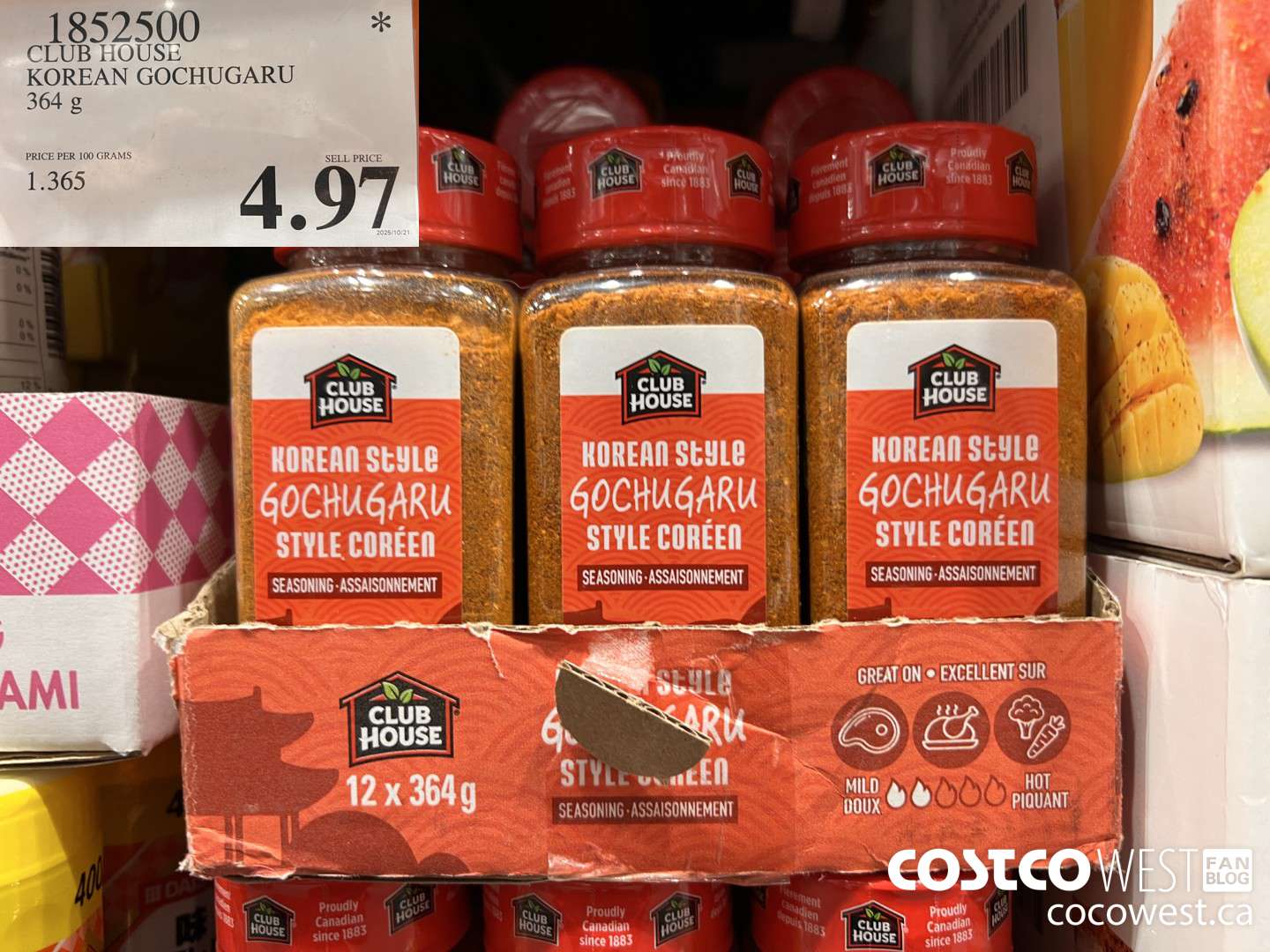 1852500 CLUB HOUSE KOREAN GOCHUGARU 364G $4.97