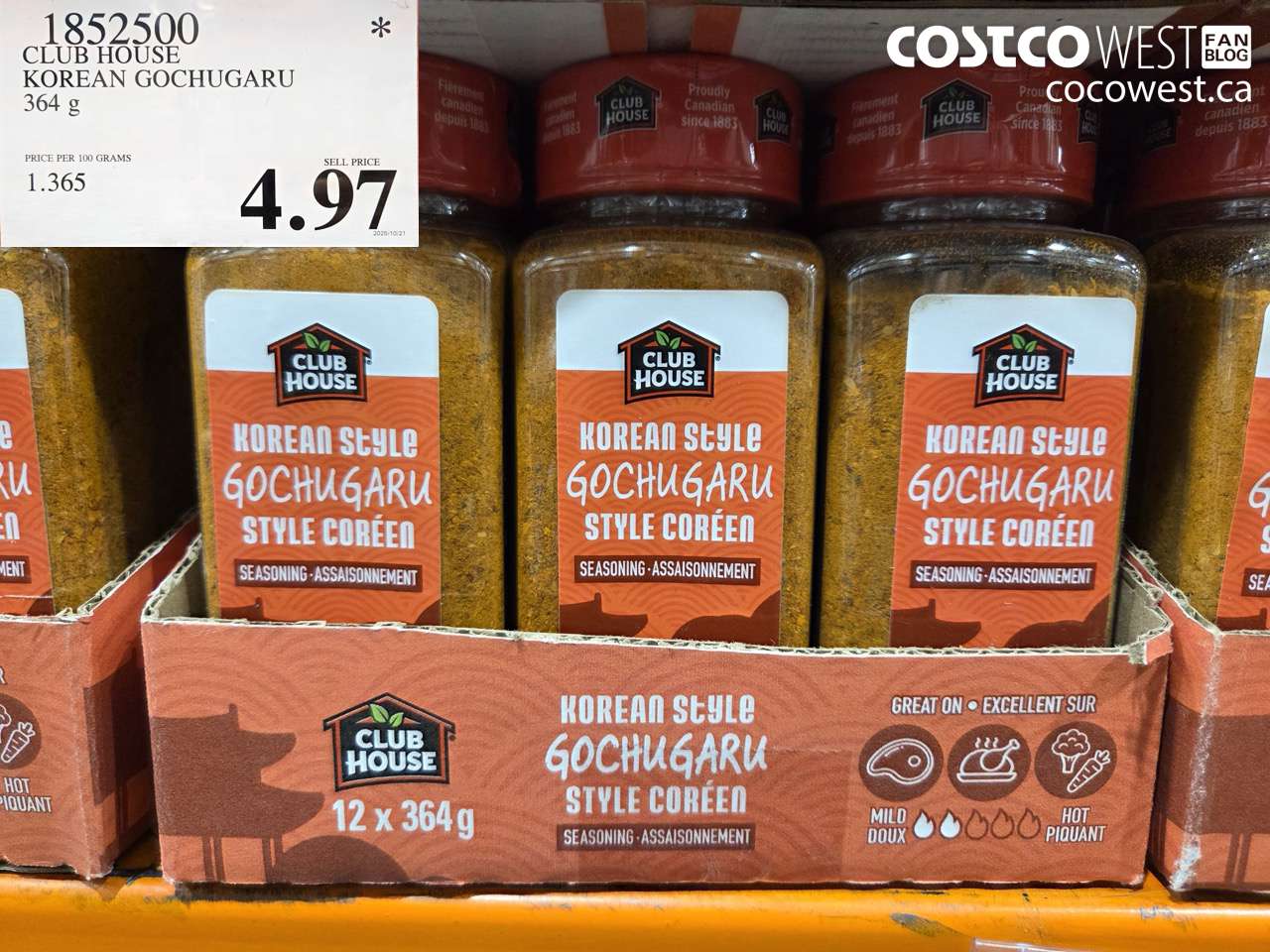 1852500 CLUB HOUSE KOREAN GOCHUGARU 364G $4.97