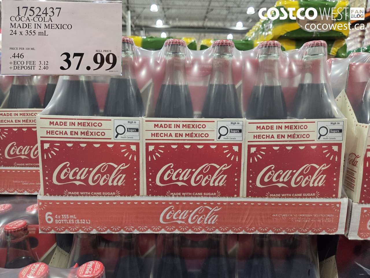 1752437 COCA-COLA MADE IN MEXICO 24 x 355 mL $37.99