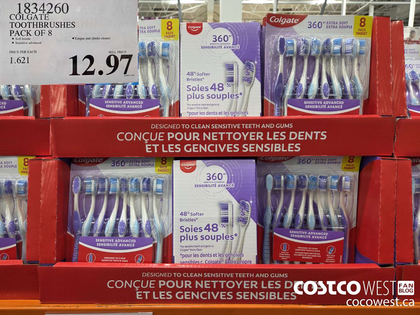 1834260 COLGATE 360 ADVANCED TOOTHBRUSHES PACK OF 8 $12.97