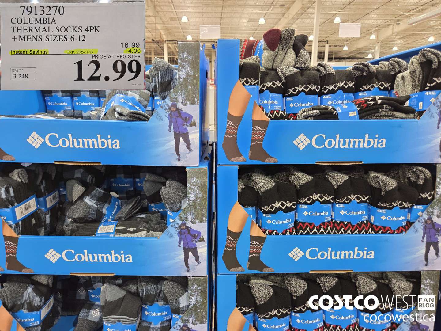 7913270 COLUMBIA THERMAL SOCKS 4PK MENS SIZES 6-12 ($4.00 INSTANT SAVINGS EXPIRES ON 2025-11-23) $12.99