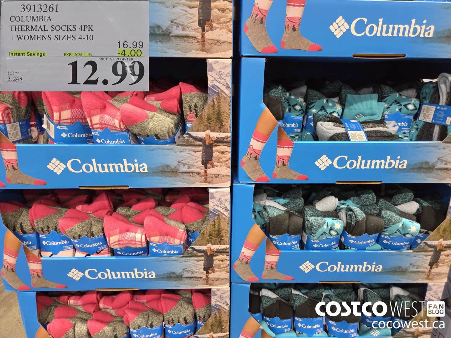 3913261 COLUMBIA THERMAL SOCKS 4PK WOMENS SIZES 4-10 ($4.00 INSTANT SAVINGS EXPIRES ON 2025-11-23) $12.99