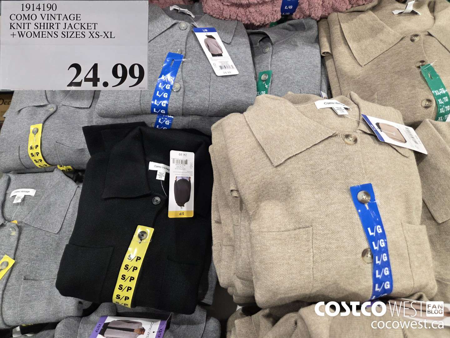 1914190 COMO VINTAGE KNIT SHIRT JACKET WOMENS SIZES XS-XL  $24.99