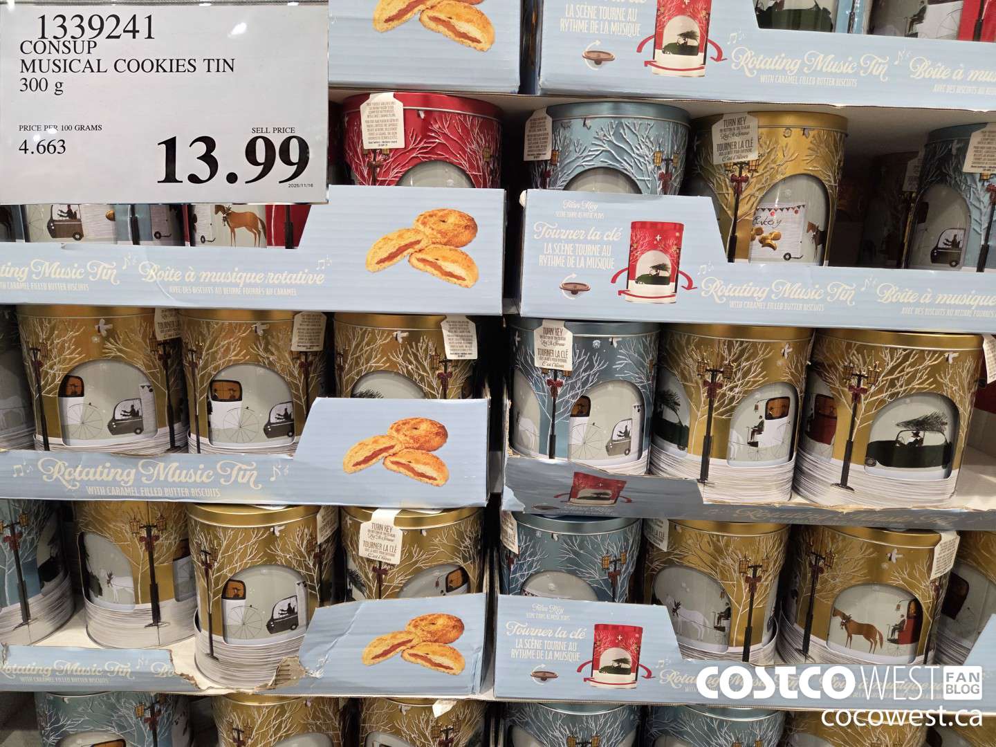 1339241 CONSUP MUSICAL COOKIES TIN 300 g $13.99