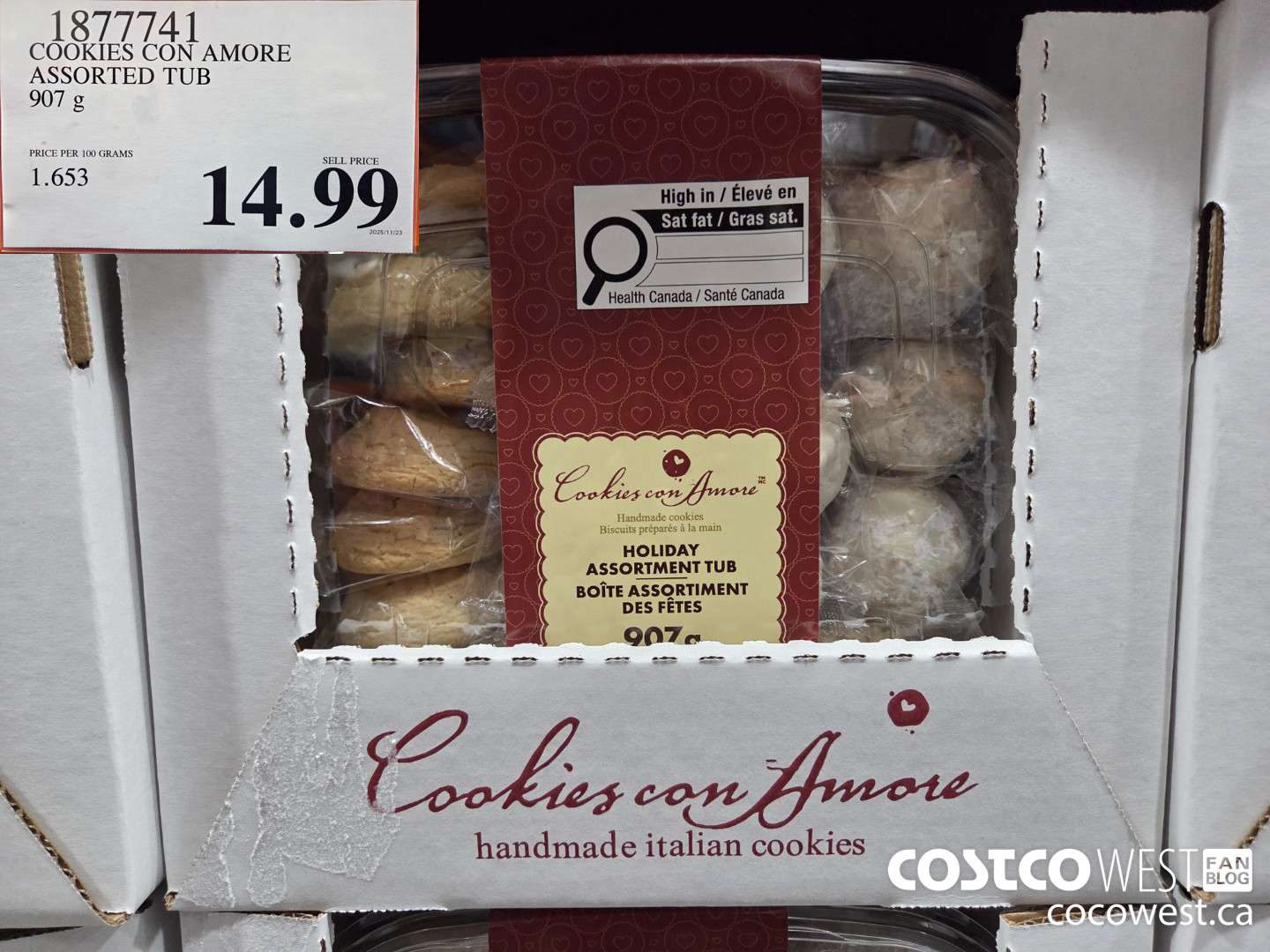 1877741 COOKIES CON AMORE ASSORTED TUB 907 g $14.99