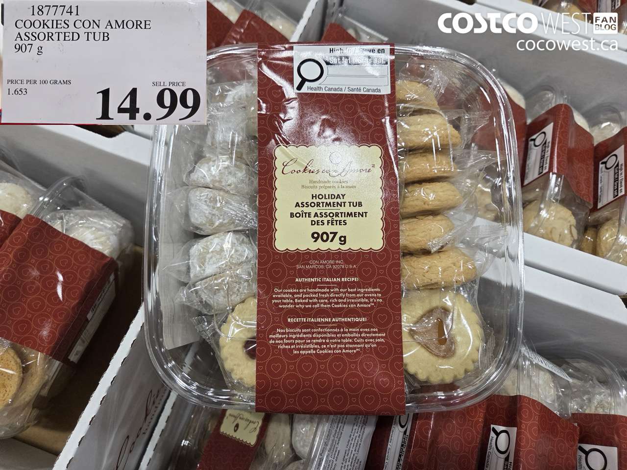 1877741 COOKIES CON AMORE ASSORTED TUB 907 g $14.99