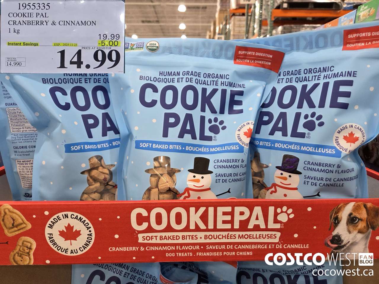 1955335 COOKIE PAL CRANBERRY & CINNAMON 1KG ($5.00 INSTANT SAVINGS EXPIRES ON 2025-11-23) $14.99