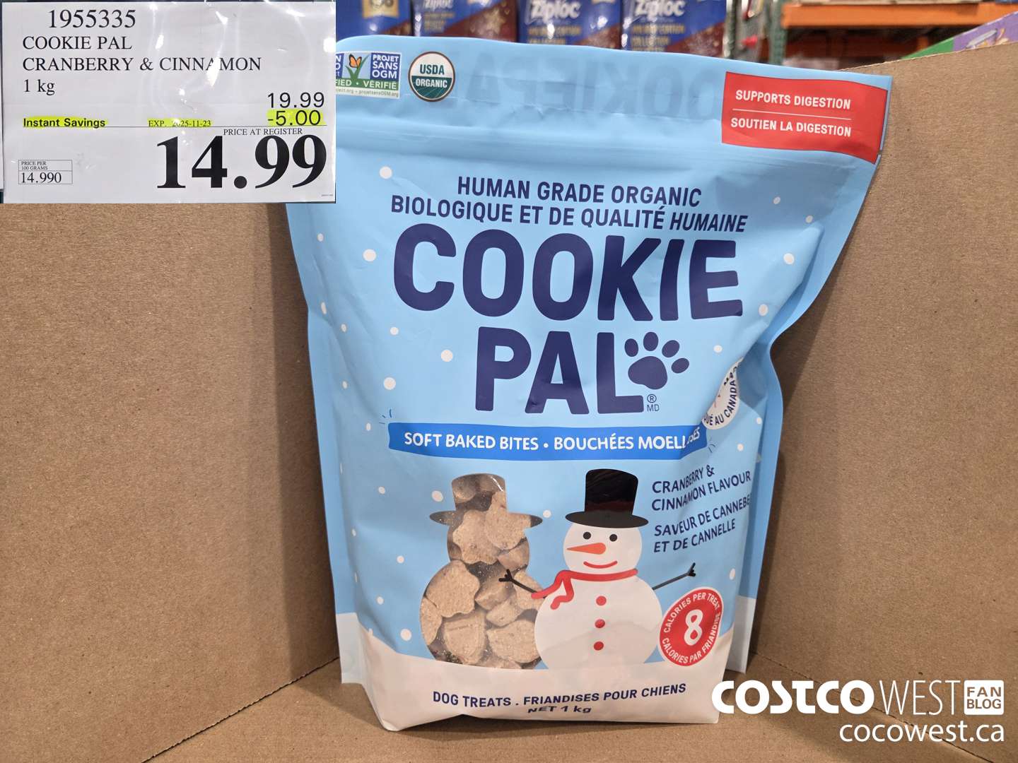 1955335 COOKIE PAL CRANBERRY & CINNAMON 1KG ($5.00 INSTANT SAVINGS EXPIRES ON 2025-11-23) $14.99