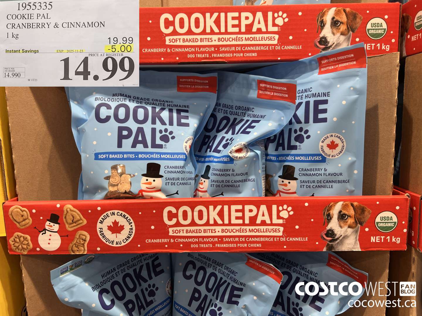 1955335 COOKIE PAL CRANBERRY & CINNAMON 1KG ($5.00 INSTANT SAVINGS EXPIRES ON 2025-11-23) $14.99