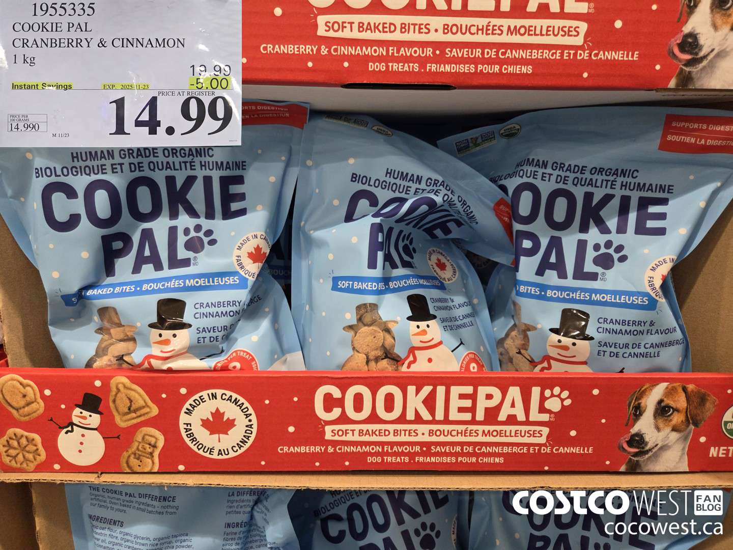 1955335 COOKIE PAL CRANBERRY & CINNAMON 1KG ($5.00 INSTANT SAVINGS EXPIRES ON 2025-11-23) $14.99