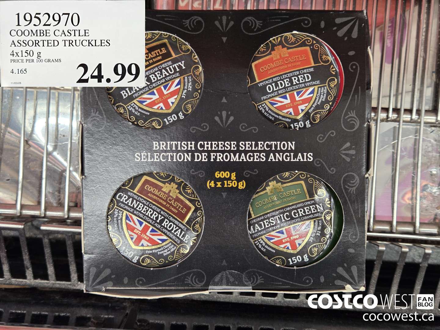 1952970 COOMBE CASTLE ASSORTED TRUCKLES 4 x 150 g $24.99