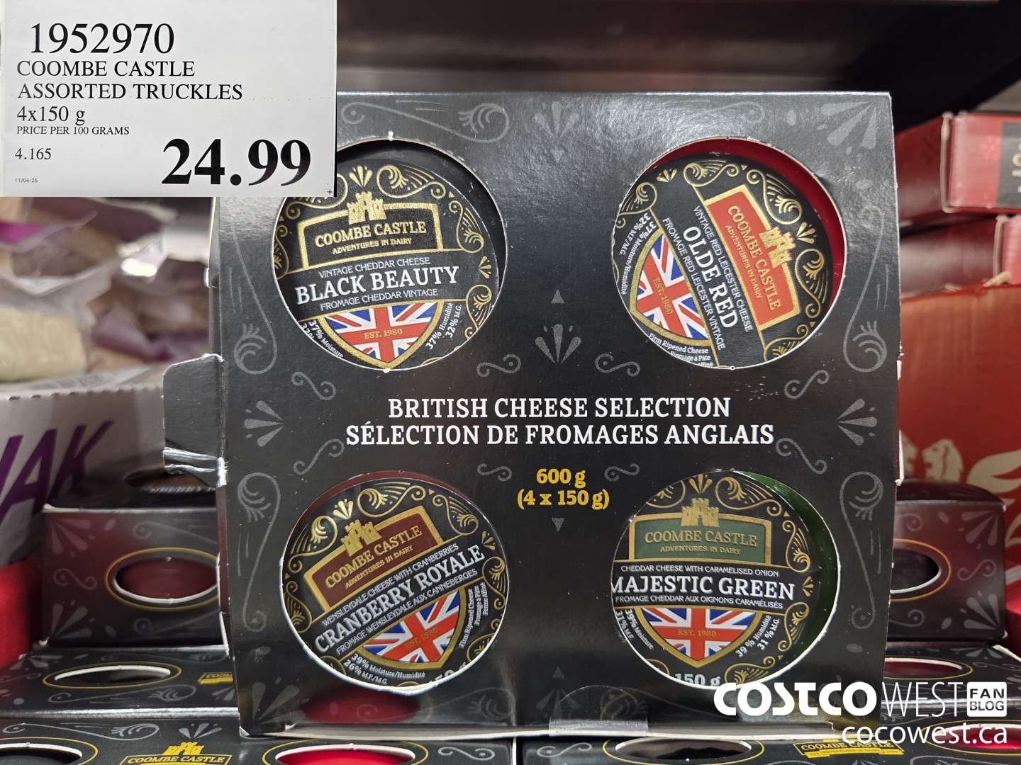 1952970 COOMBE CASTLE ASSORTED TRUCKLES 4 x 150 g $24.99