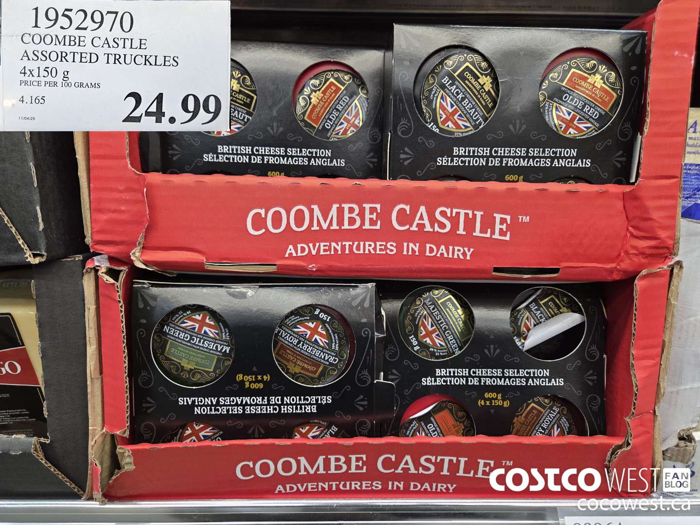 1952970 COOMBE CASTLE ASSORTED TRUCKLES 4 x 150 g $24.99