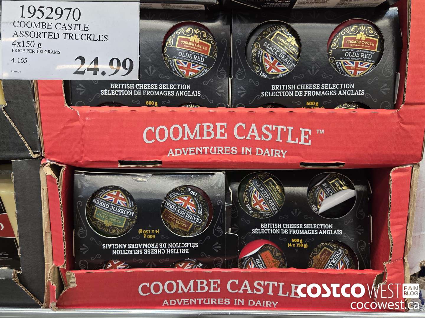 1952970 COOMBE CASTLE ASSORTED TRUCKLES 4 x 150 g $24.99