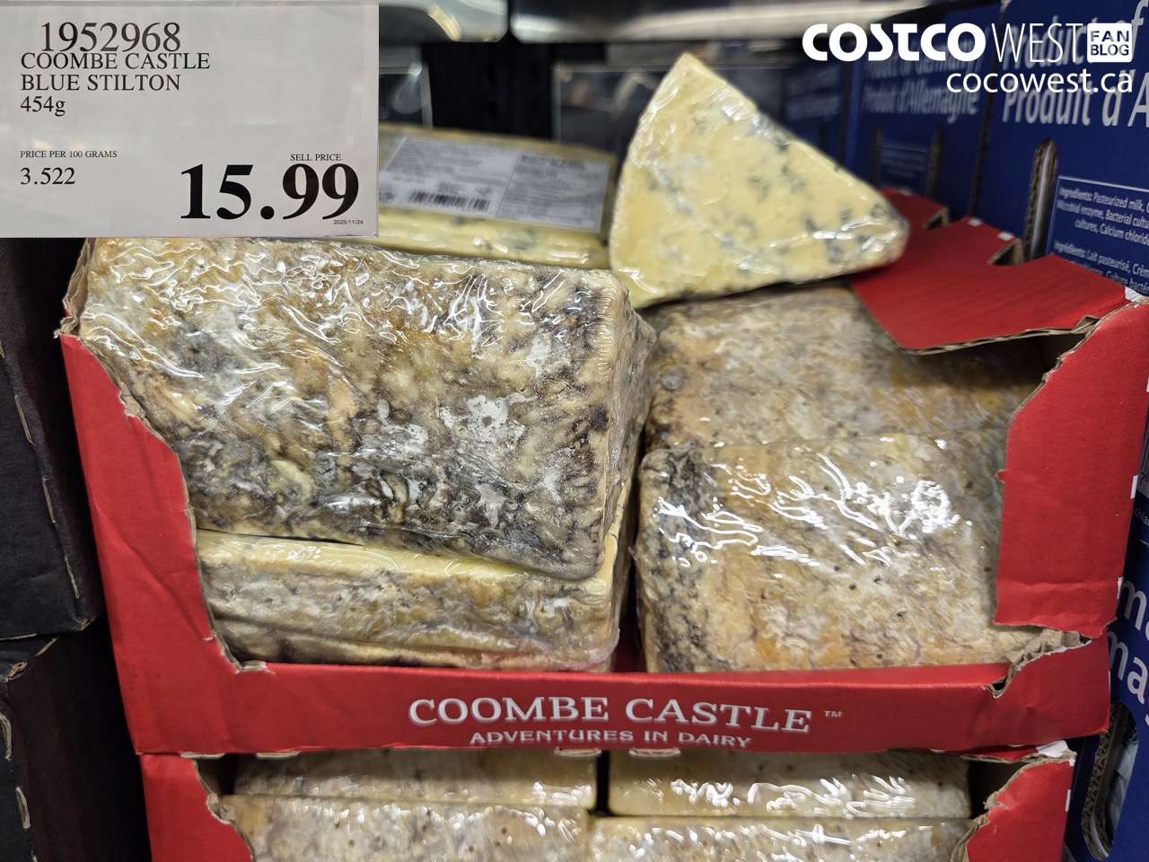 1952968 COOMBE CASTLE BLUE STILTON 454g $15.99