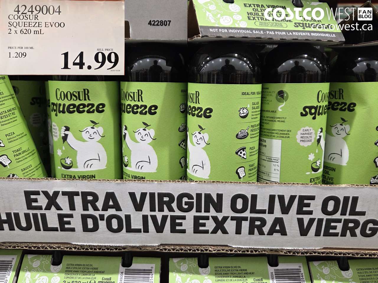 4249004 COOSUR SQUEEZE EVOO 2 X 620ML $14.99