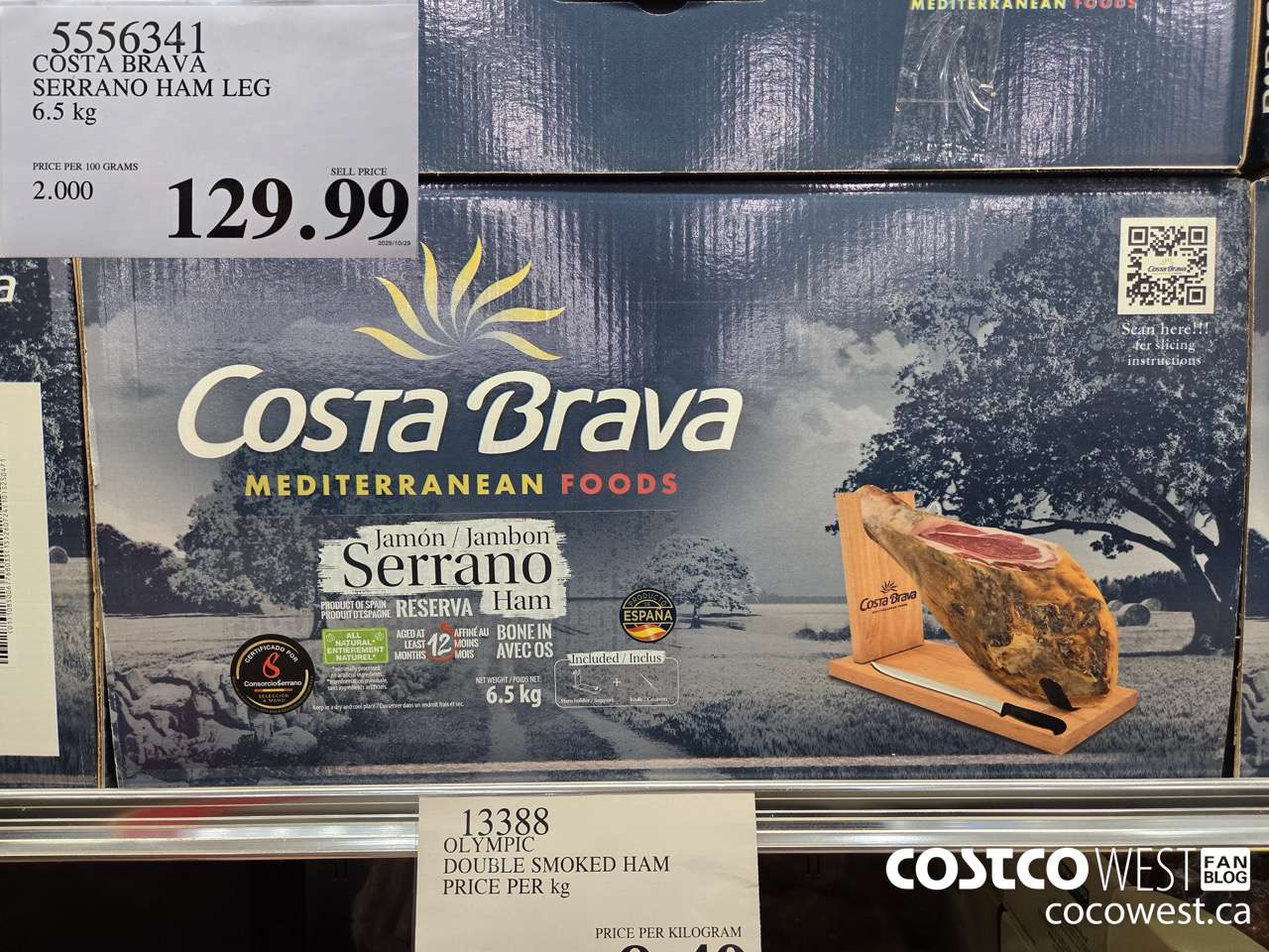 5556341 COSTA BRAVA SERRANO HAM LEG 6.5KG $129.99