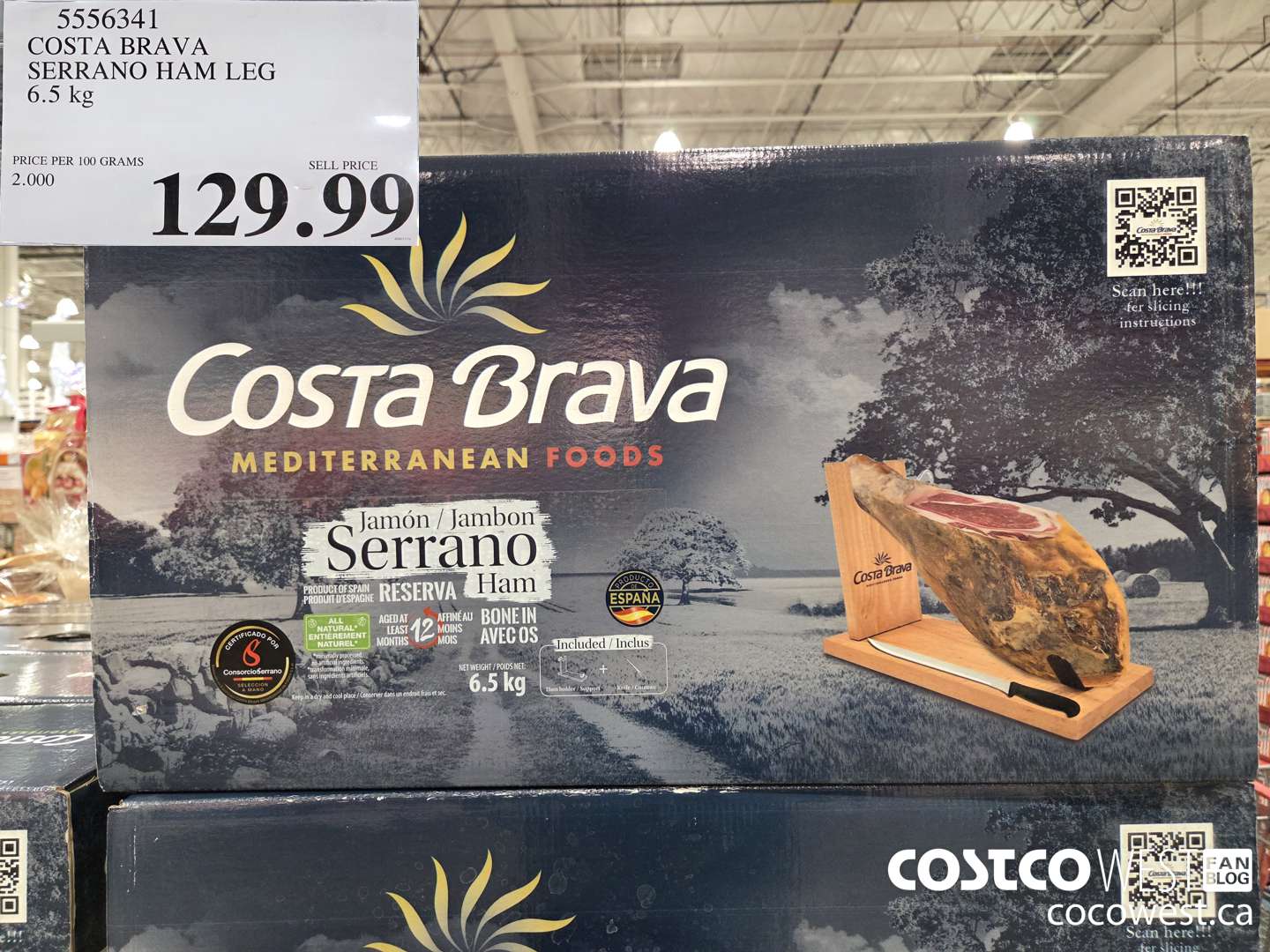 5556341 COSTA BRAVA SERRANO HAM LEG 6.5KG $129.99