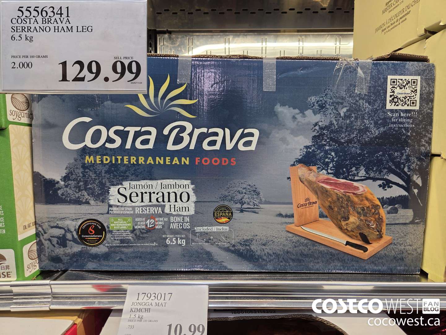 5556341 COSTA BRAVA SERRANO HAM LEG 6.5KG $129.99