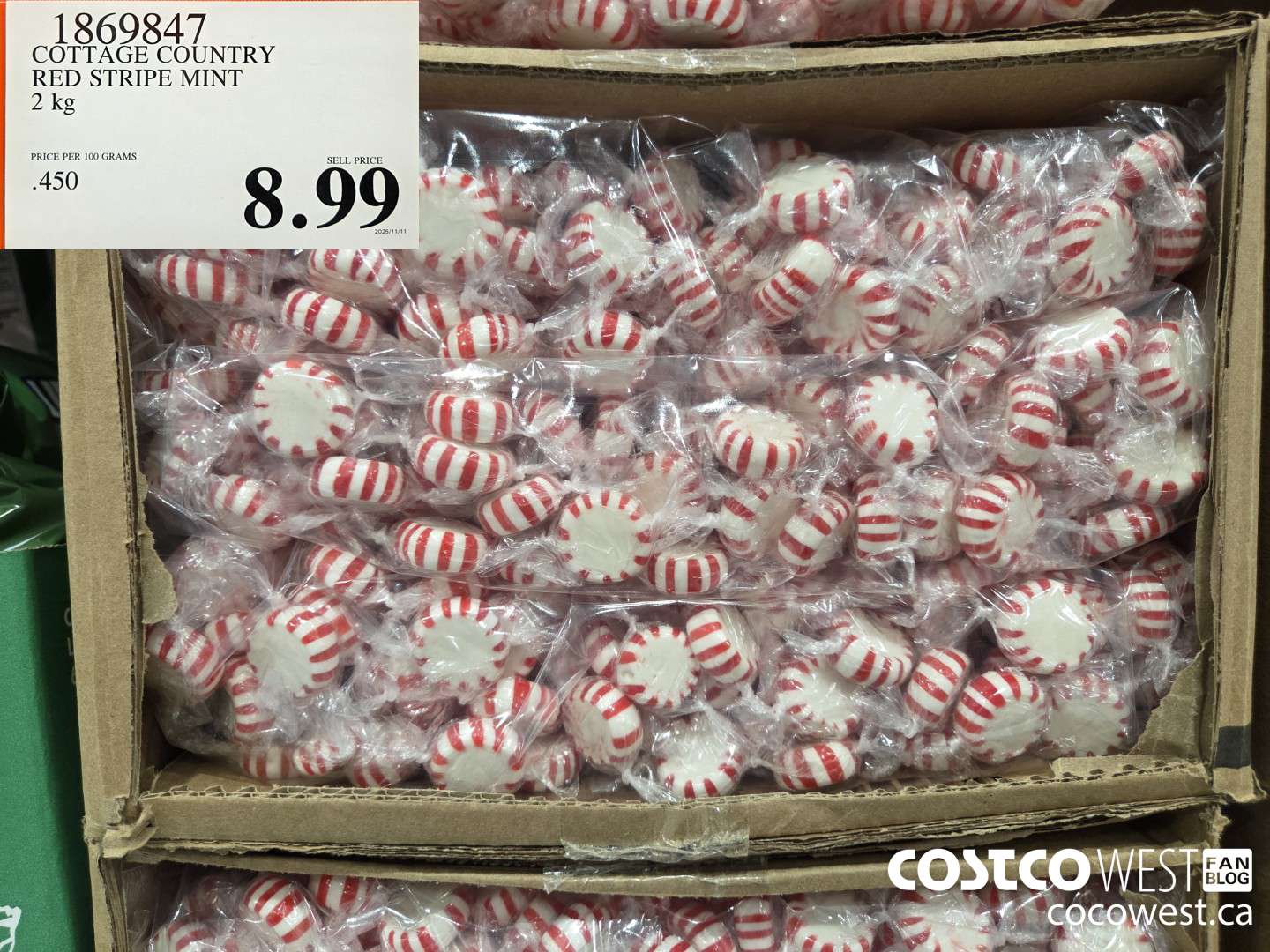 1869847 COTTAGE COUNTRY RED STRIPE MINT 2 kg $8.99