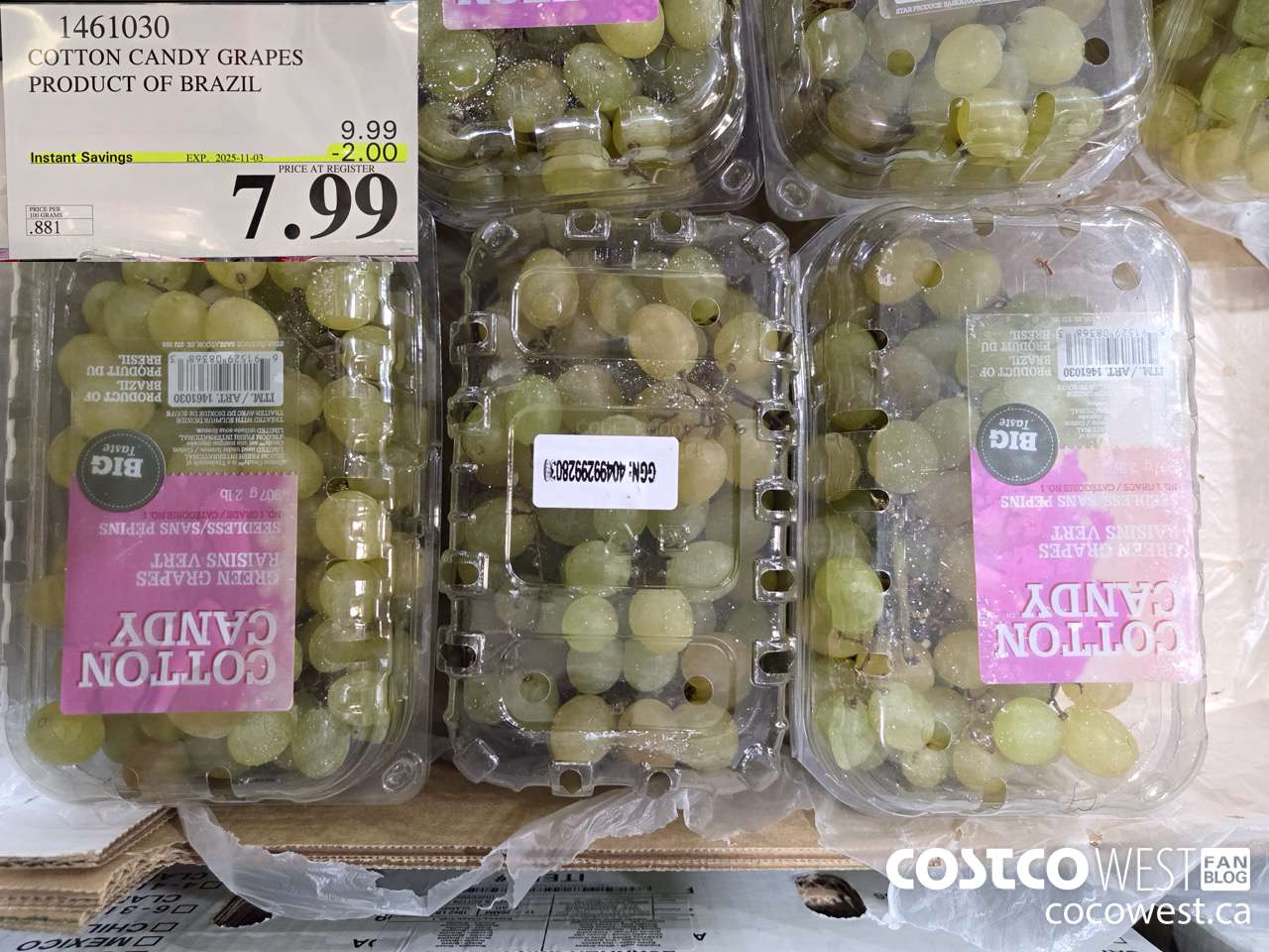1461030 COTTON CANDY GRAPES PRODUCT OF BRAZIL ($2.00 INSTANT SAVINGS EXPIRES ON 2025-11-03) $7.99