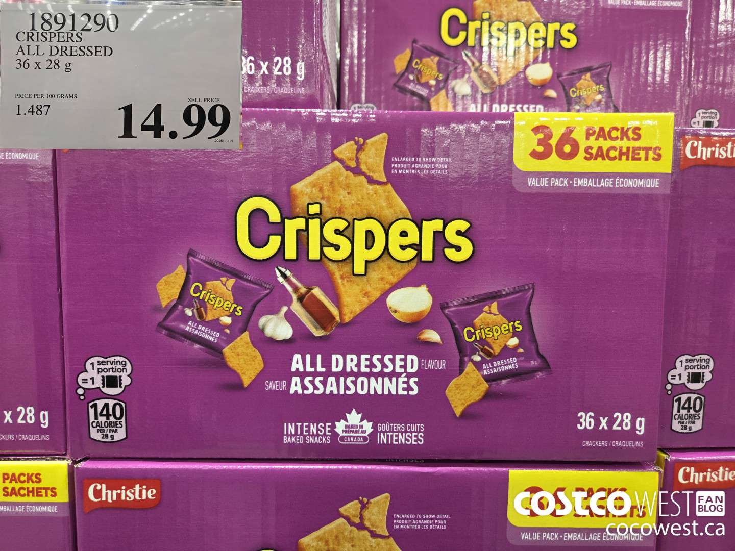 1891290 CRISPERS ALL DRESSED 36 x 28 g $14.99