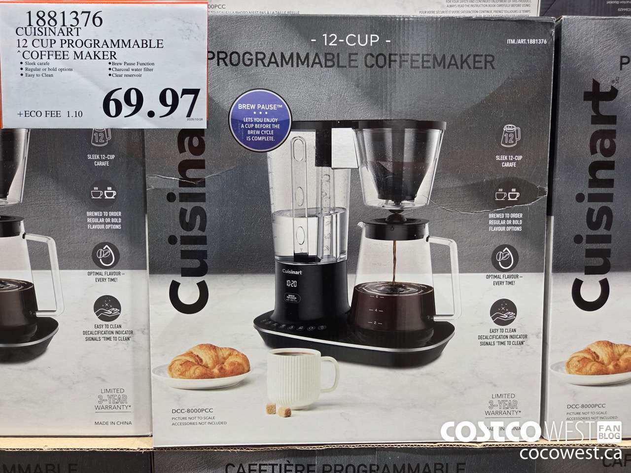 1881376 CUISINART 12 CUP PROGRAMMABLE COFFEEMAKER $69.97