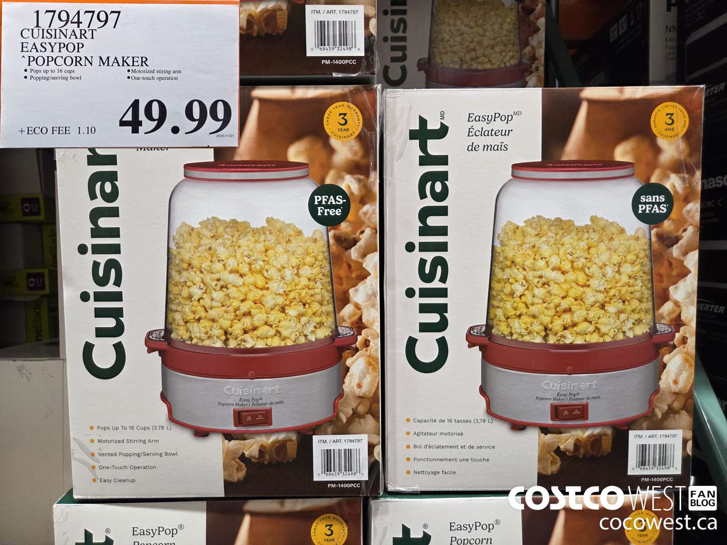 1794797 CUISINART EASYPOP POPCORN MAKER $49.99