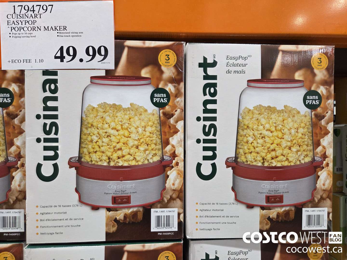 1794797 CUISINART EASYPOP POPCORN MAKER $49.99