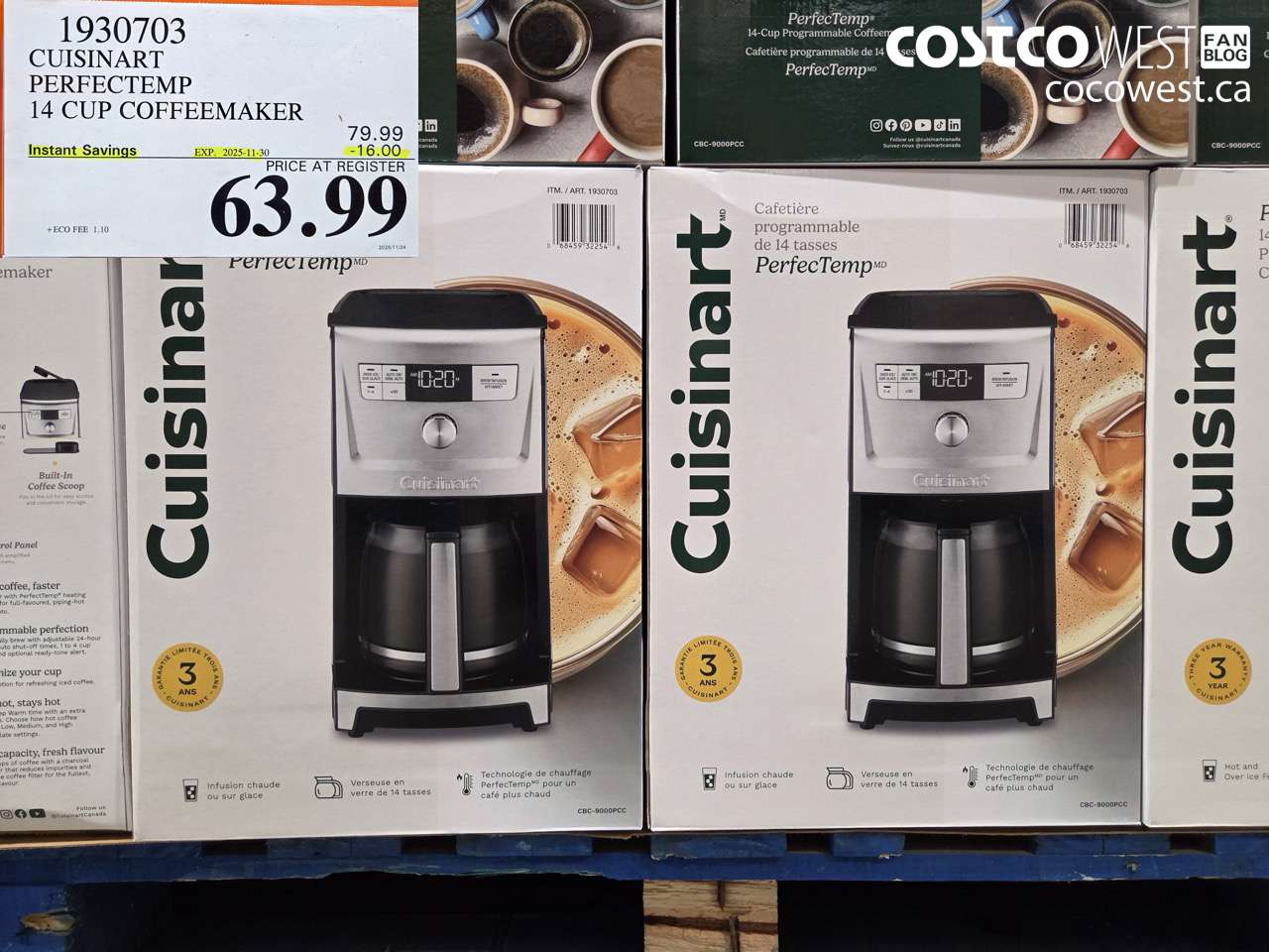 1930703 CUISINART PERFECTEMP 14 CUP COFFEEMAKER ($16.00 INSTANT SAVINGS EXPIRES ON 2025-11-30) $63.99