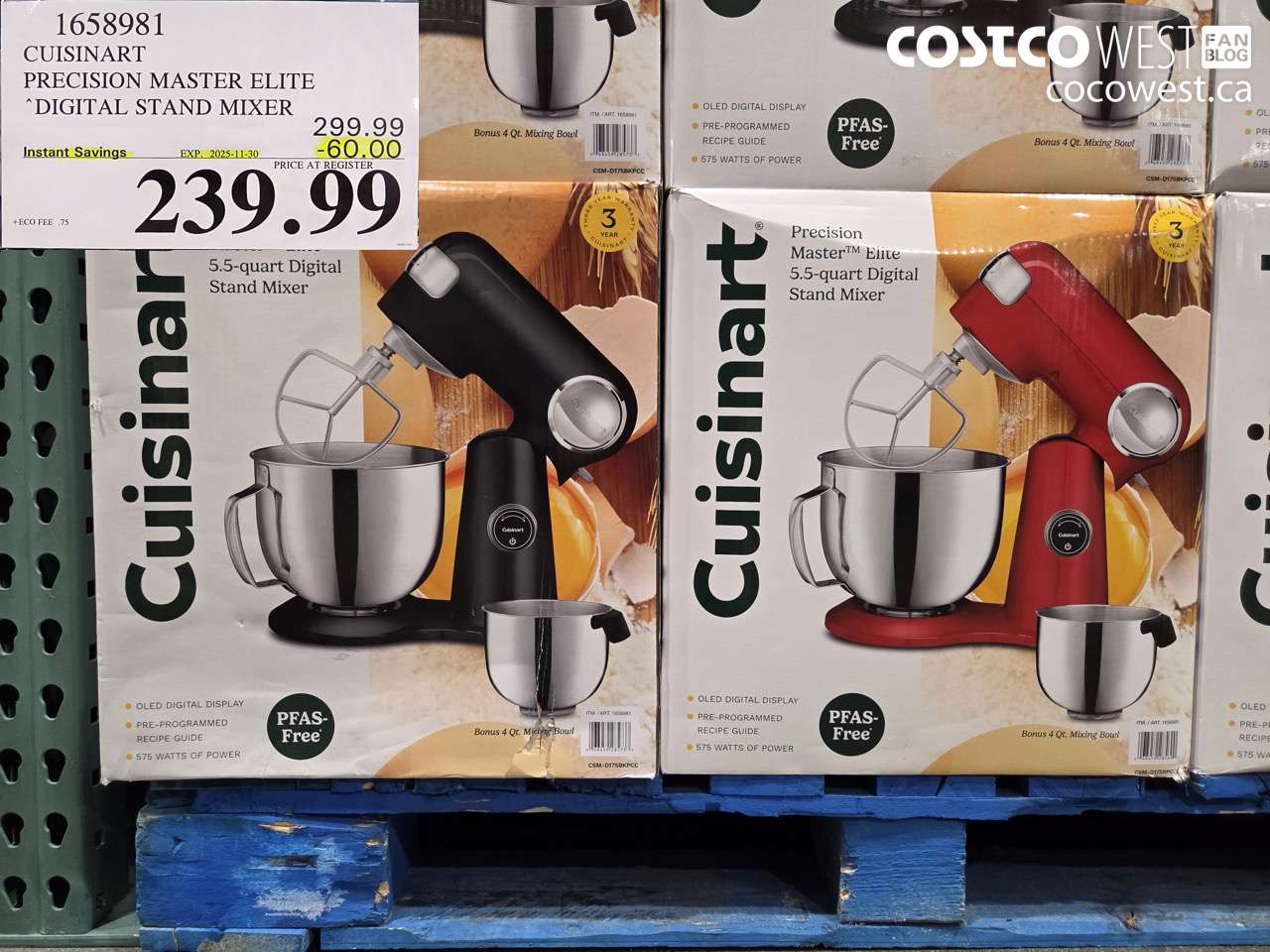 1658981 CUISINART PRECISION MASTER DIGITAL STAND MIXER ($60.00 INSTANT SAVINGS EXPIRES ON 2025-11-30) $239.99