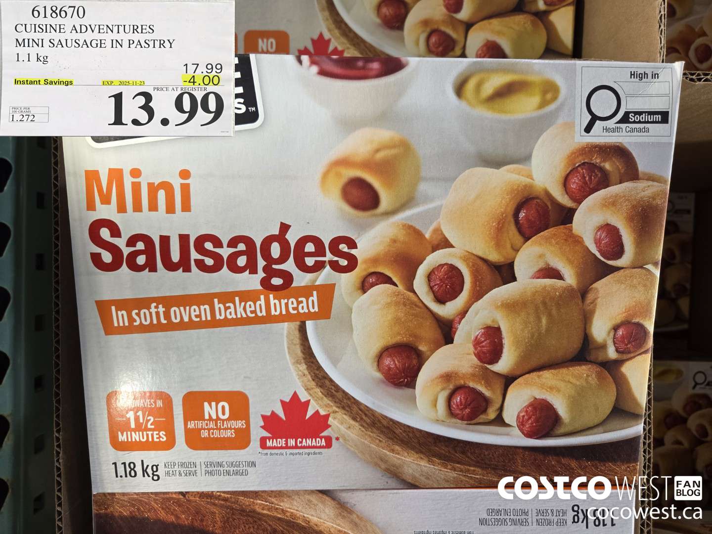618670 CUISINE ADVENTURES MINI SAUSAGE IN PASTRY 1.1KG ($4.00 INSTANT SAVINGS EXPIRES ON 2025-11-23) $13.99