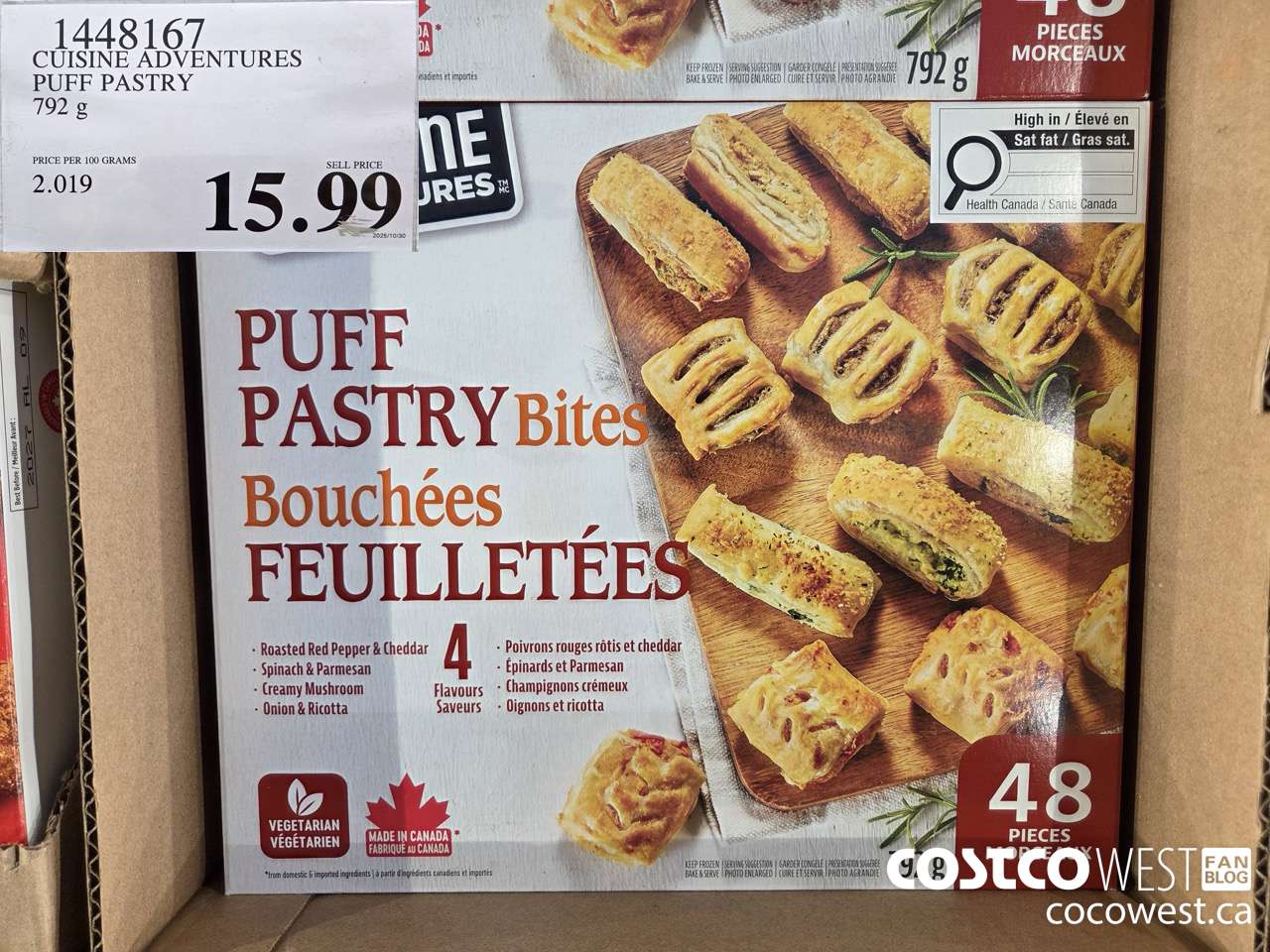 1448167 CUISINE ADVENTURES PUFF PASTRY 792G $15.99