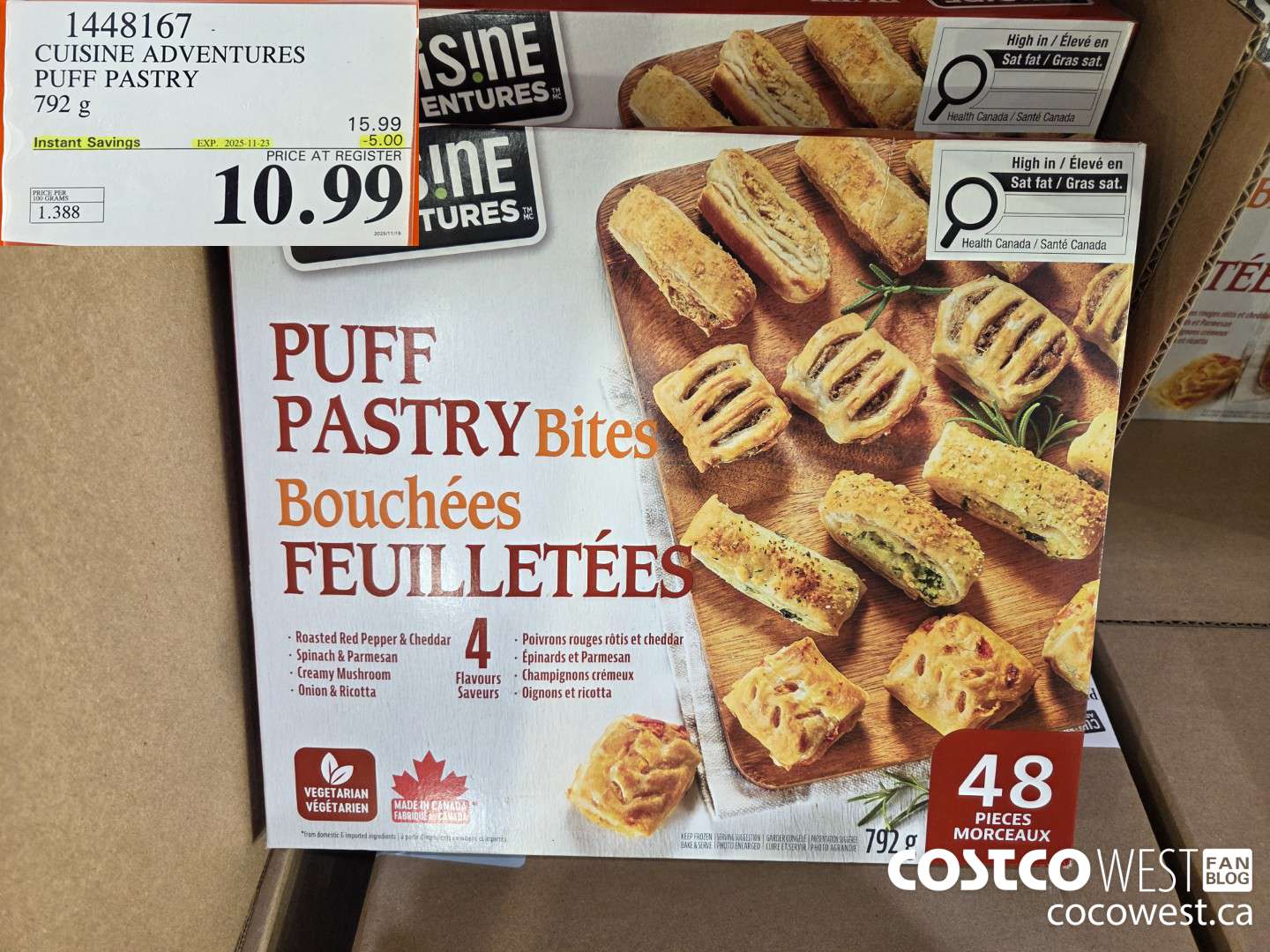 1448167 CUISINE ADVENTURES PUFF PASTRY 792G ($5.00 INSTANT SAVINGS EXPIRES ON 2025-11-23) $10.99