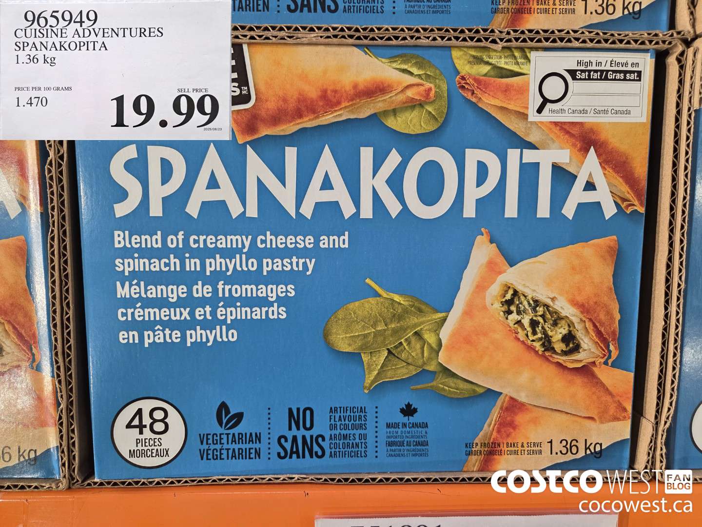 965949 CUISINE ADVENTURES SPANAKOPITA 1.36 kg $19.99
