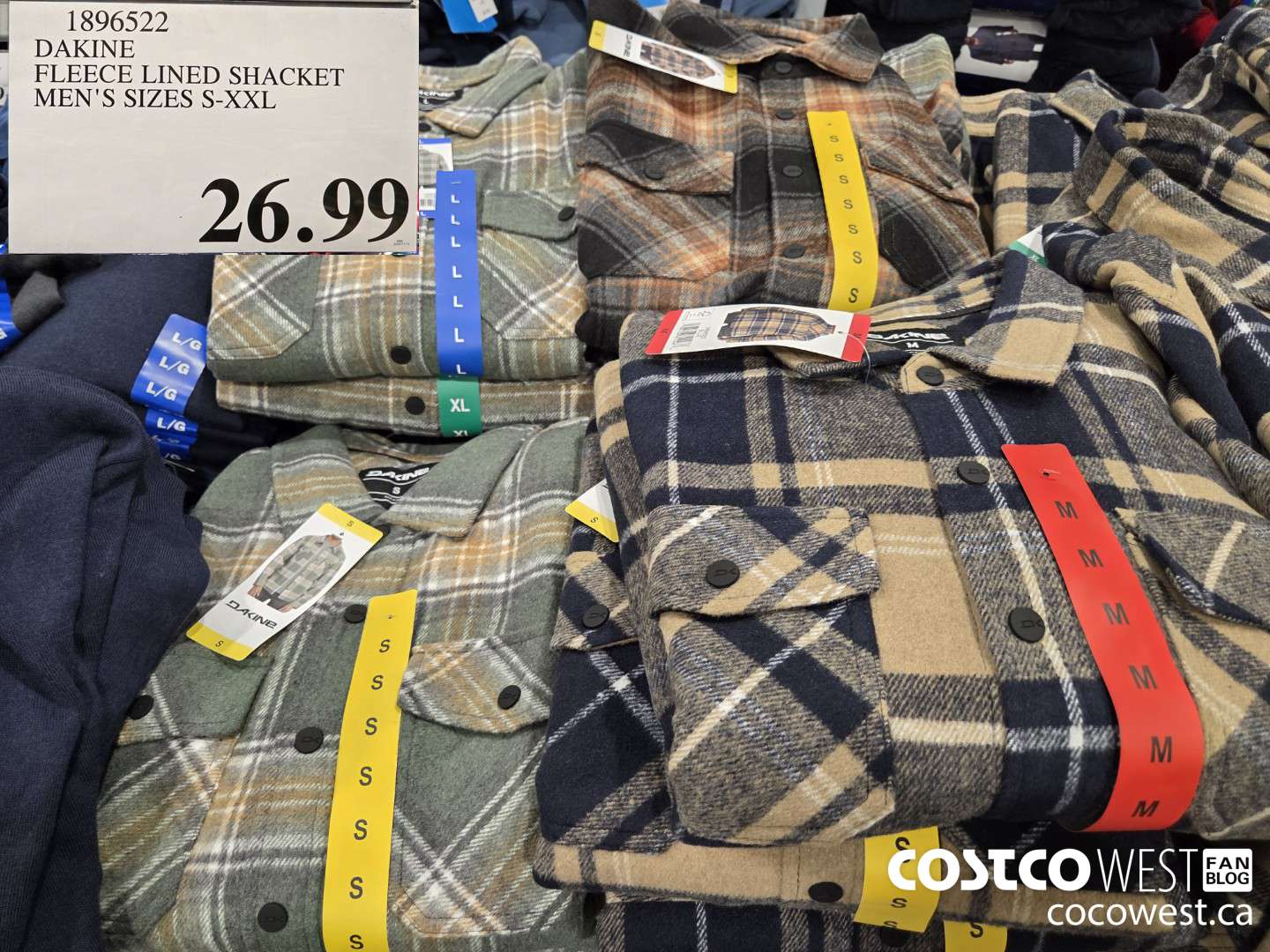 1896522 DAKINE FLEECE LINED SHACKET MEN'S SIZES S-XXL $26.99