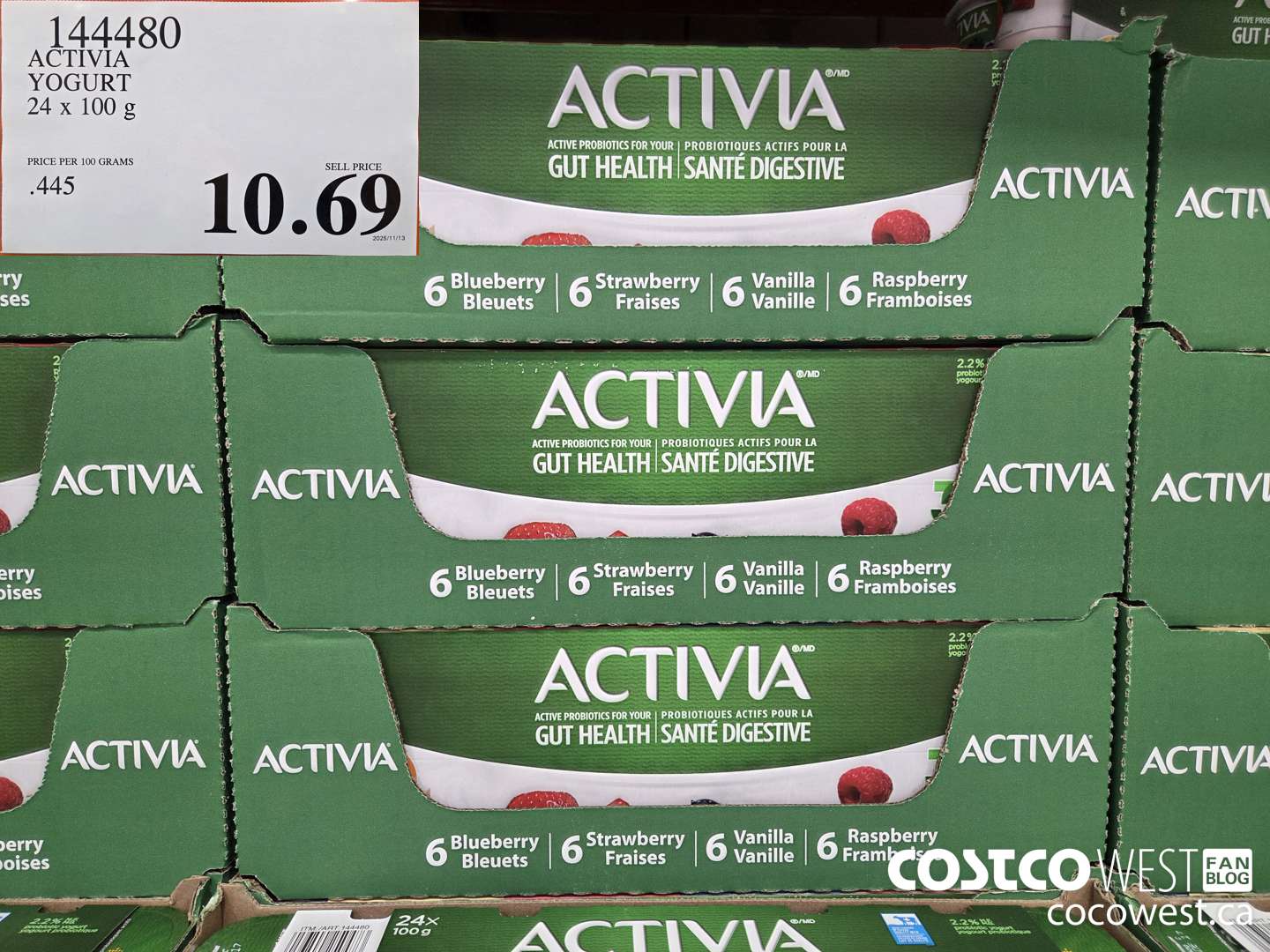 144480 DANONE ACTIVIA YOGURT 24 x 100 g $10.69
