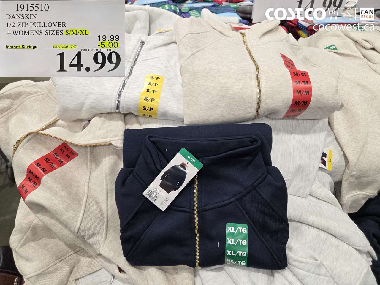 1915510 DANSKIN 1/2 ZIP PULLOVER WOMENS SIZES S-XL ($5.00 INSTANT SAVINGS EXPIRES ON 2025-12-07) $14.99