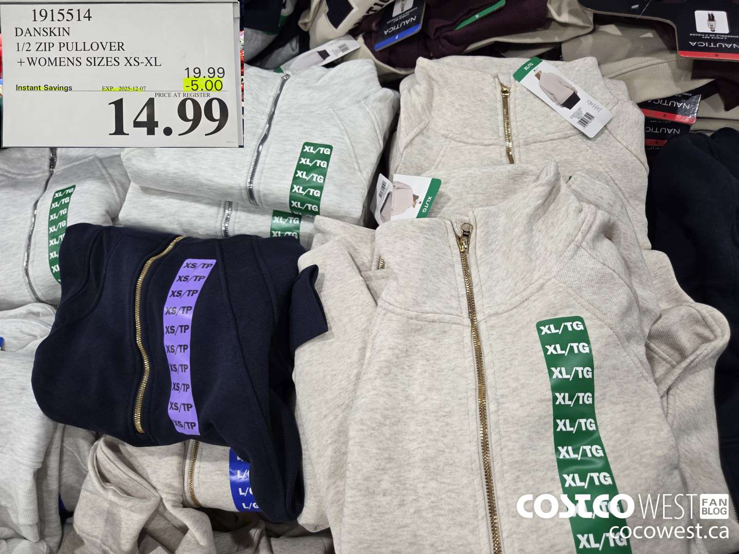 1915514 DANSKIN 1/2 ZIP PULLOVER WOMENS SIZES XS-XL ($5.00 INSTANT SAVINGS EXPIRES ON 2025-12-07) $14.99