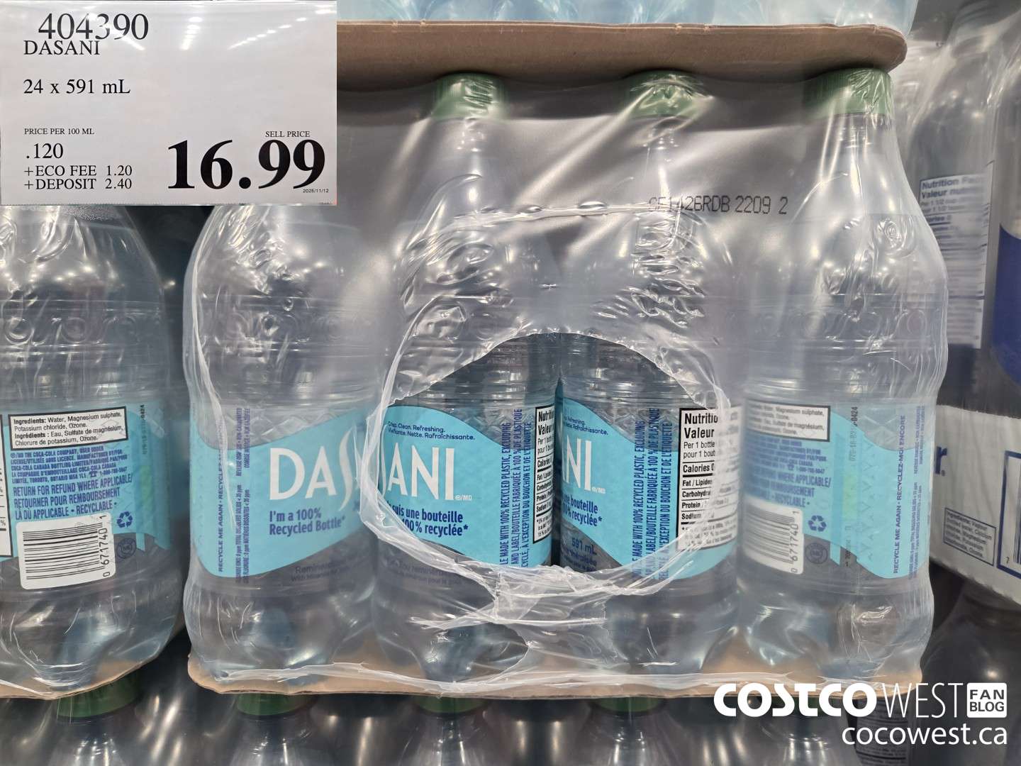 404390 DASANI 24 x 591 mL $16.99